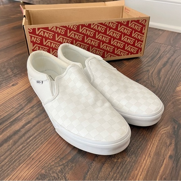 Vans Off The Wall Slip On Low Top Shoes Men Size 12 White New In Box - Picture 2 of 6